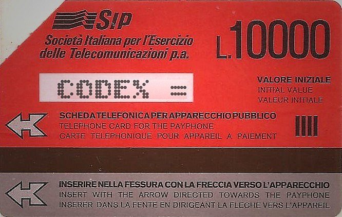 Serie Rossa - 8 alfanumeric code
