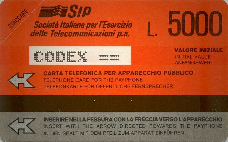 Serie Rossa - 8 alfanumeric code (Italian/German languages)