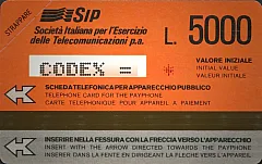 Serie Rossa - 8 alfanumeric code with *