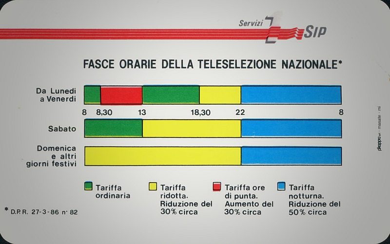 Fasce Orarie - Servizi 1 (Non Emessa)