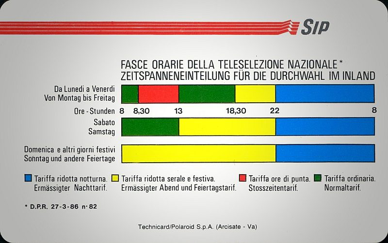 Fasce Orarie (Italian/German languages)