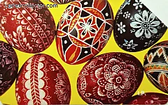 Pasqua 1996: Uova decorate - Sfondo giallo (L. 10.000)
