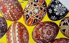Pasqua 1996: Uova decorate - Sfondo giallo (L. 10.000)