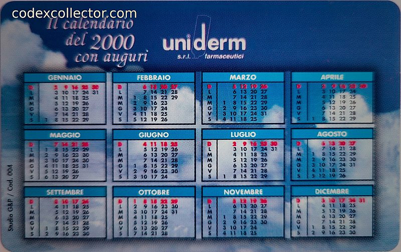 Uniderm Calendario Del 2000