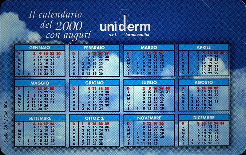 Uniderm Calendario Del 2000