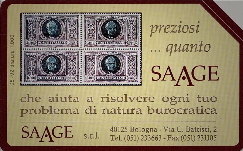 Saage - Manzoni (not overprinted)