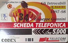 Introvabili Panini - Giuseppe Giannini (L. 5.000) · Retro