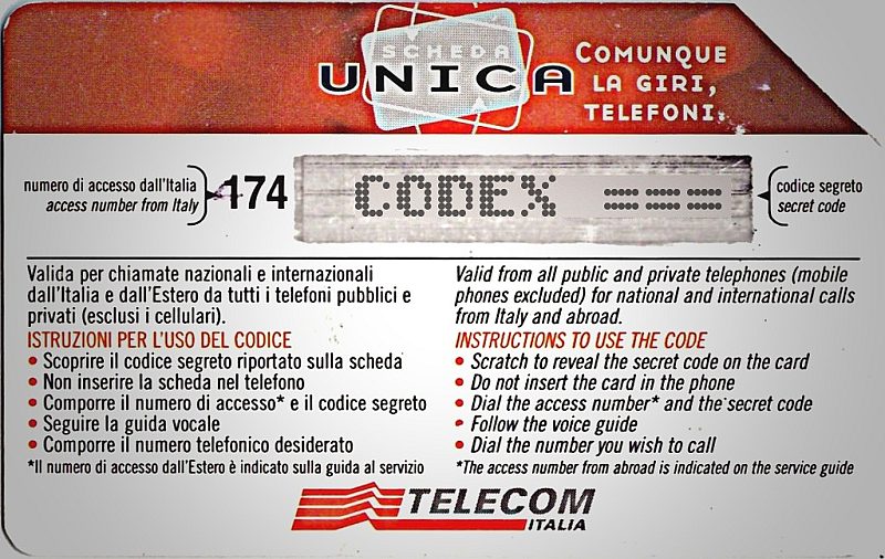 Unica Scheda Telefonica