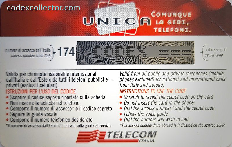 Unica Scheda Telefonica