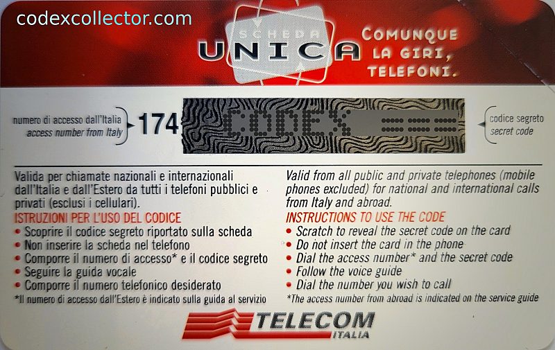 Unica Scheda Telefonica