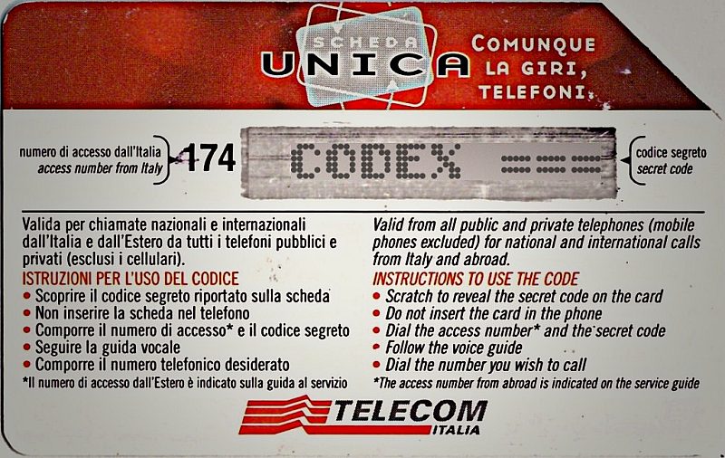 Unica Scheda Telefonica