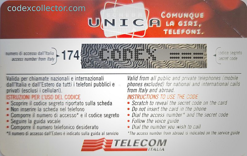 Unica Scheda Telefonica