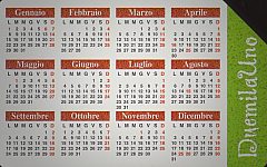 Calendario 2001