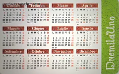 Calendario 2001