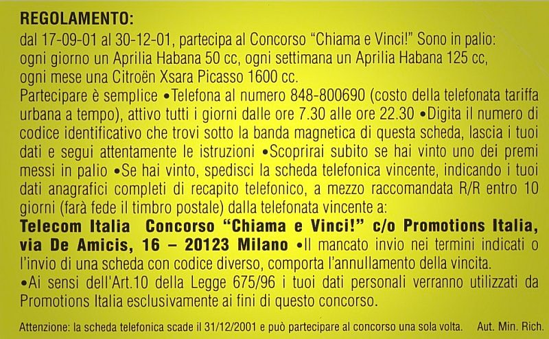 Chiama E Vinci (gialla)