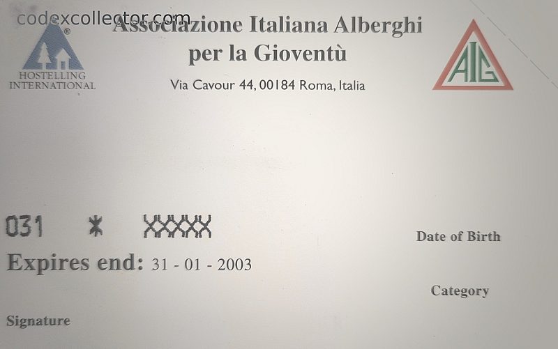 AIG Tesseramento Anno 2002