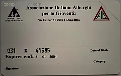 AIG Tesseramento Anno 2003 (numerata)