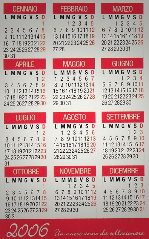 Calendario 2006