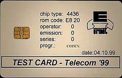 TEST CARD - TELECOM '99