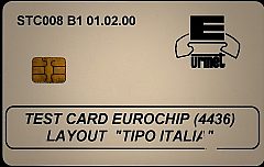 STC008 B1 - TEST CARD EUROCHIP 4436 LAYOUT TIPO ITALIA