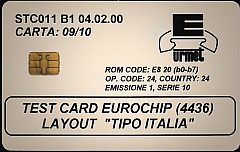 STC011 B1 - TEST CARD EUROCHIP 4436 LAYOUT TIPO ITALIA