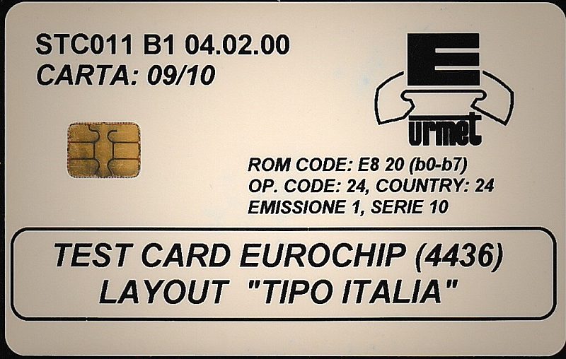 STC011 B1 - TEST CARD EUROCHIP 4436 LAYOUT TIPO ITALIA