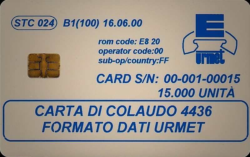STC 024 B1 - CARTA DI COLAUDO 4436 FORMATO DATI URMET