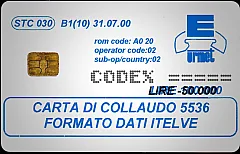 STC030 - CARTA DI COLLAUDO 5536 - FORMATO DATI ITELVE