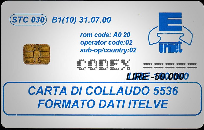STC030 - CARTA DI COLLAUDO 5536 - FORMATO DATI ITELVE