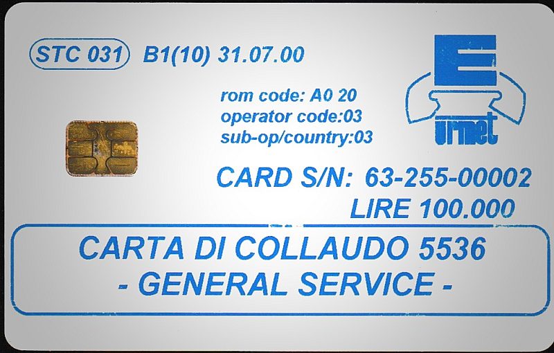 STC031 - CARTA DI COLLAUDO 5536 - GENERAL SERVICE