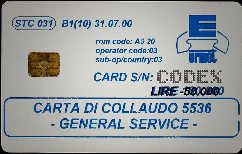 STC031 - CARTA DI COLLAUDO 5536 - GENERAL SERVICE