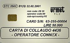 STC050C B1 - CARTA DI COLLAUDO 4436 - OPERATORE CONNEX