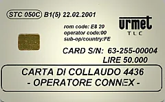 STC050C B1 - CARTA DI COLLAUDO 4436 - OPERATORE CONNEX