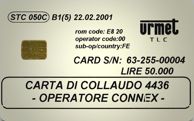 STC050C B1 - CARTA DI COLLAUDO 4436 - OPERATORE CONNEX