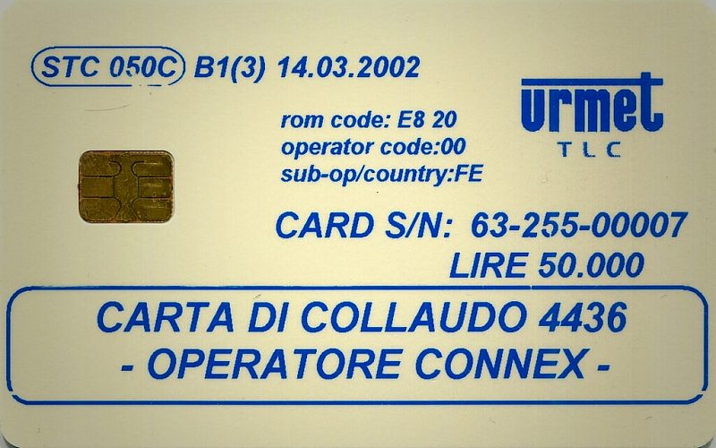 STC050C B1 - CARTA DI COLLAUDO 4436 - OPERATORE CONNEX