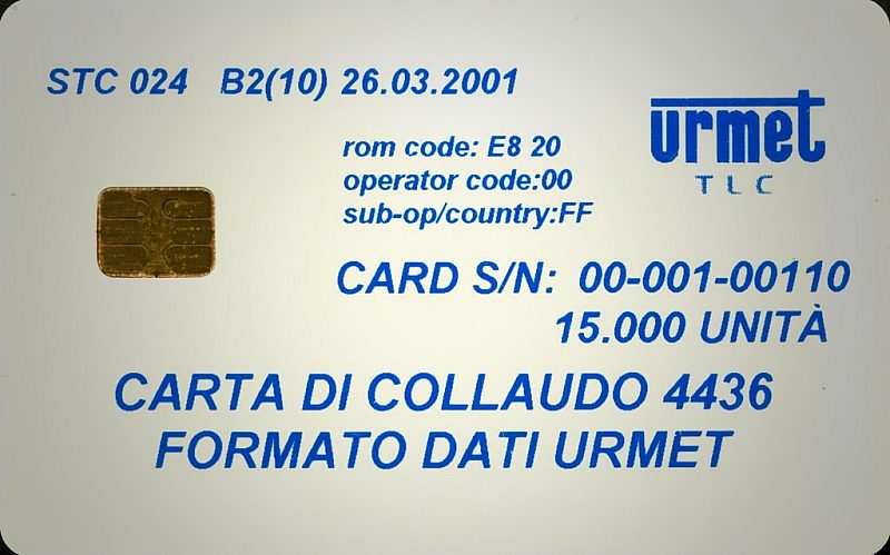 STC 024 B2 - CARTA DI COLLAUDO 4436 FORMATO DATI URMET