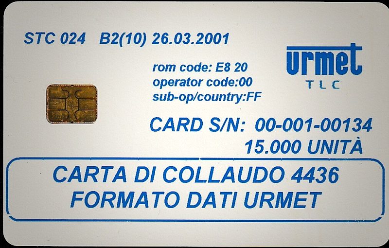 STC 024 B2 - CARTA DI COLLAUDO 4436 FORMATO DATI URMET