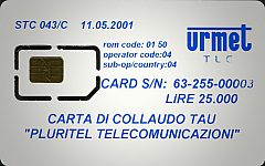 STC 043/C - CARTA DI COLLAUDO TAU PLURITEL TELECOMUNICAZIONI