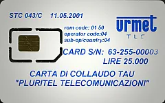 STC 043/C - CARTA DI COLLAUDO TAU PLURITEL TELECOMUNICAZIONI