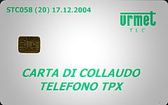 STC058 - CARTA DI COLLAUDO TELEFONO TPX