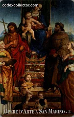 Opere d'Arte a San Marino - 2. Girolamo Marchesi da Cotignola, Vergine in trono e Santi (€ 2)