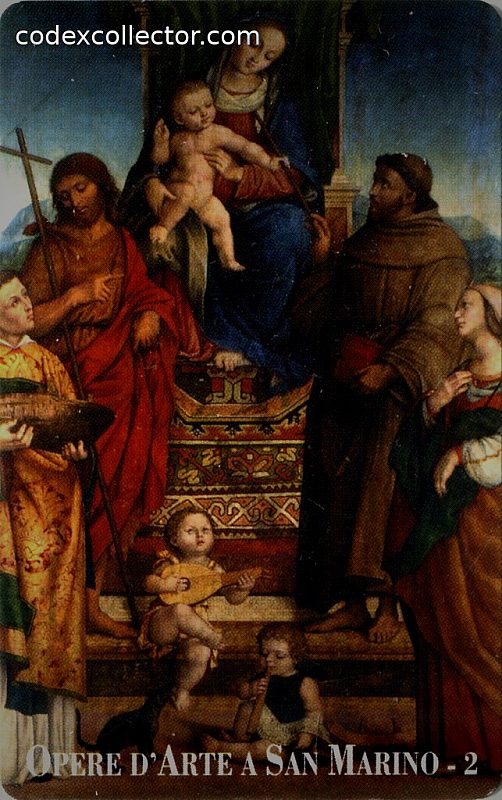 Opere d'Arte a San Marino - 2. Girolamo Marchesi da Cotignola, Vergine in trono e Santi (€ 2)