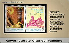 Francobolli della Città del Vaticano - Assisi per la Pace (L. 10.000)