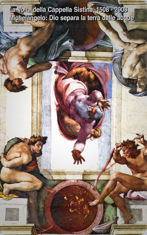 La volta della Cappella Sistina - Dio Separa la Terra dalle Acque